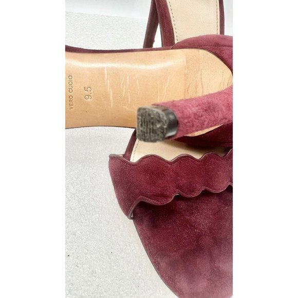 Rachel Zoe Stiletto Heels Burgundy Wine Size Ankle Strap 9.5 - Picture 7 of 8